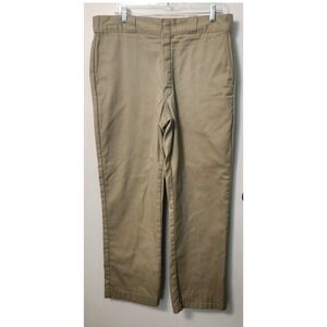 Dickies Relaxed Fit Flannel Lined Men's Chinos Khaki Pants 36x30 Workwear Winter
